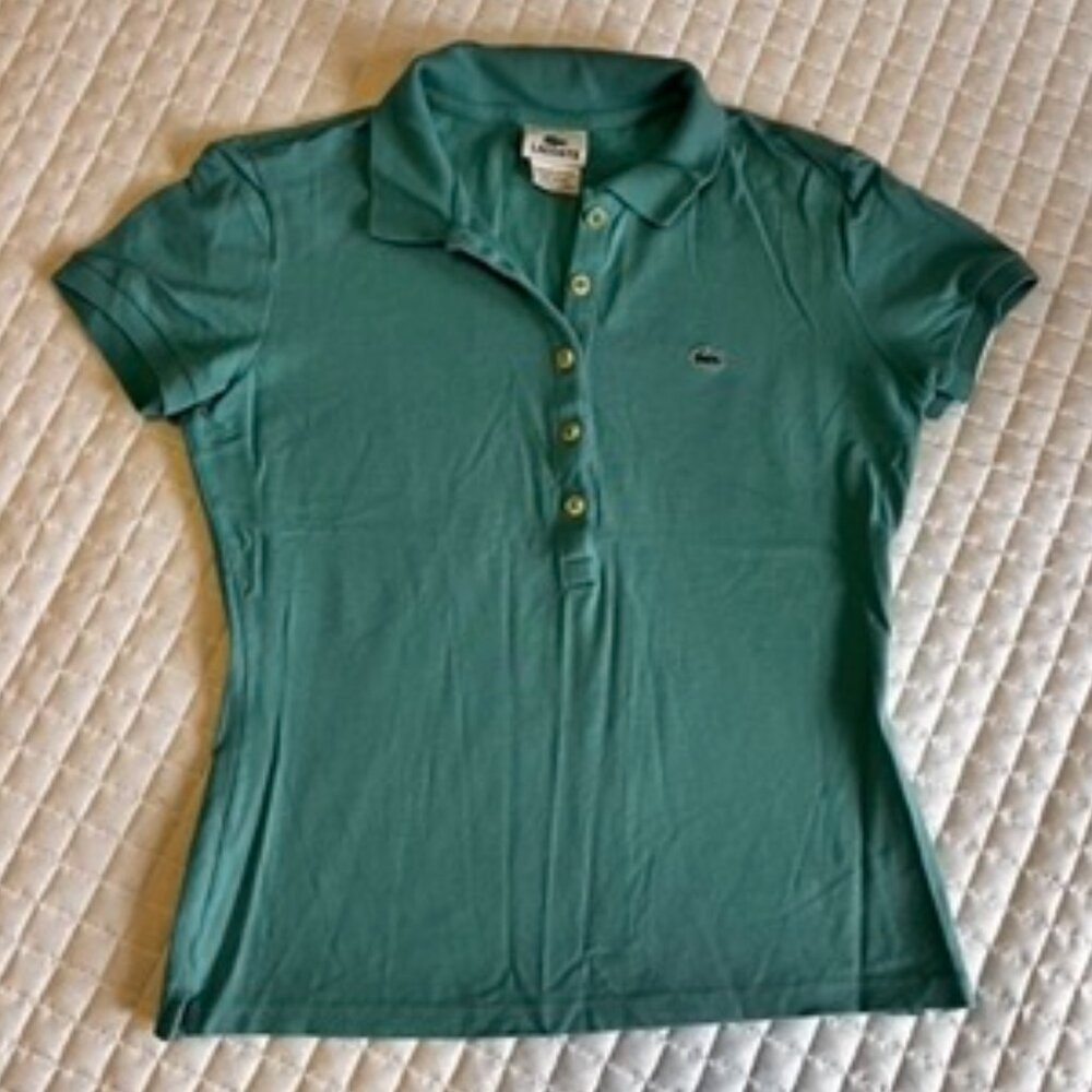 Women's Lacoste Polo in Teal Vintage Size 38 Small/Medium